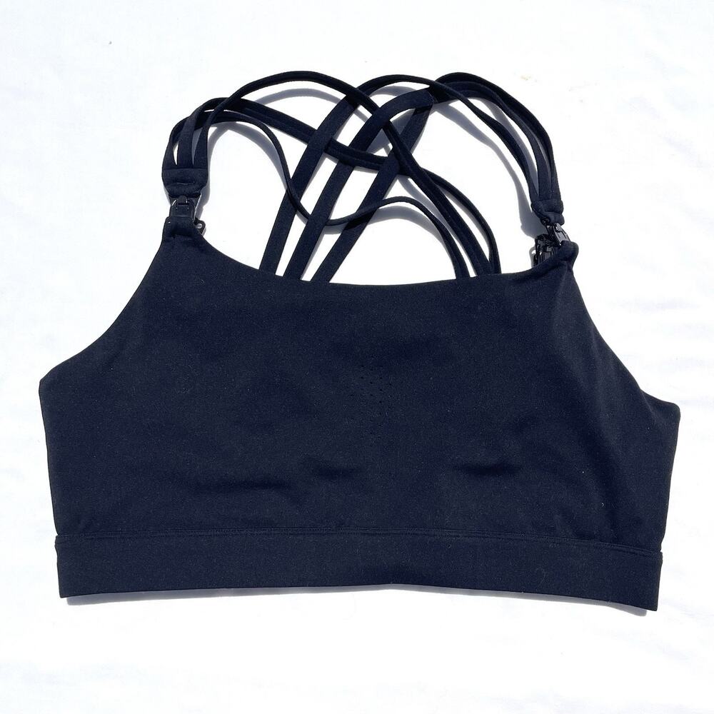 Sweat & Milk Chloe 3 Nursing Sports Bra XL Black Workout Breastfeeding
